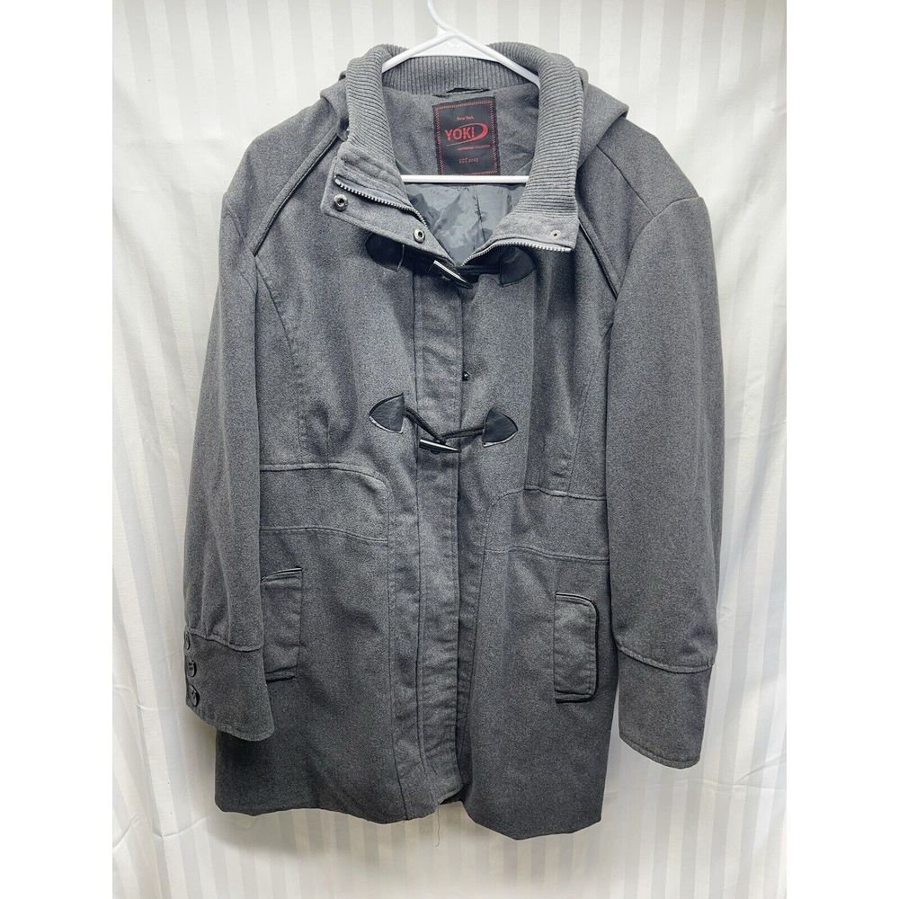 Yoki Outdoor Collection Jacket Polyester Wool Blend Hood Long Womans XL